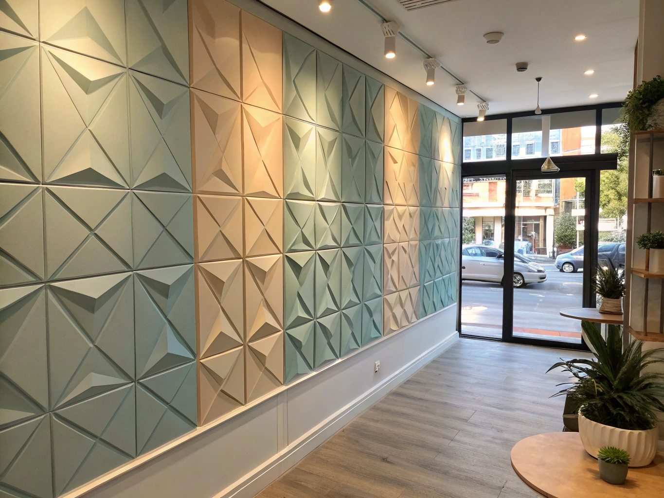 Professional architectural vinyl installation on interior surface