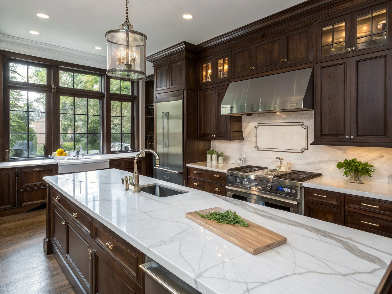 Architectural vinyl finish on luxury villa cabinetry